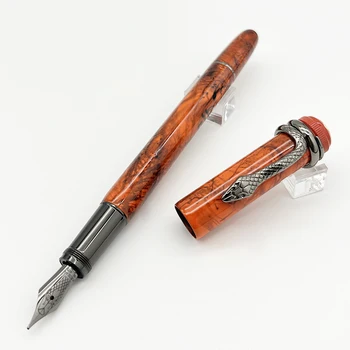 MB Snake Clip Мраморные Роскошные ручки с перьевыми чернилами, красные, черные, для письма по наследству, Шариковые Канцелярские принадлежности