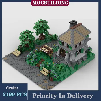 MOC City Stone House Model Building Block Street View Assembly Particle Supplier House Collection Series Toy Gifts