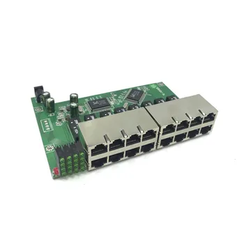 OEM 10/100 Мбит/с RJ45 16-портовый модуль коммутатора Fast Ethernet Lan-концентратор, Штепсельная вилка США ЕС, адаптер 5 В, Источник питания, Сетевой коммутатор, материнская плата