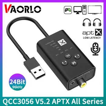 Qualcomm QCC3056 24-Битный Аудиопередатчик Bluetooth 5.2 aptX LL HD Адаптивный USB 3,5 мм AUX Оптоволоконный коаксиальный беспроводной адаптер