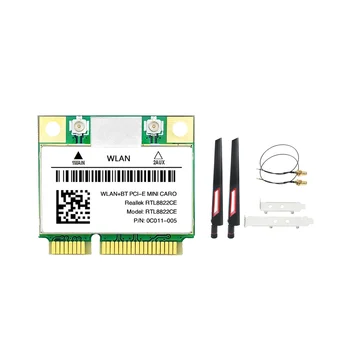 RTL8822CE WiFi Карта + комплект антенны 1200 Мбит/с 2,4 G + 5 ГГц 802.11AC Сеть Mini PCIe BT 5,0 Поддержка Ноутбука/ПК Windows 10/11