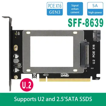RYRA U2 X16 PCI-E X16-U.2 Карта-адаптер SFF-8639 Карта расширения U.2 Высокопроизводительный адаптер-конвертер SSD с автономным питанием