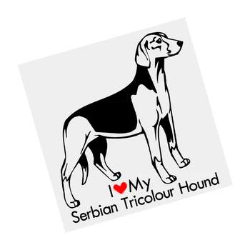 S61689 # Сербская трехцветная Гончая собака, Черная прозрачная наклейка на автомобиль, виниловая наклейка, Водонепроницаемые декоры для бампера мотоцикла, ноутбука