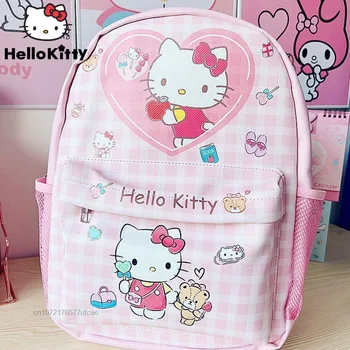 Sanrio Kitty Cinnamoroll Kuromi Рюкзак Melody Большой Емкости, Женская Портативная Дорожная Модная сумка для хранения, школьный рюкзак с героями мультфильмов для подростков
