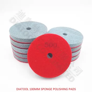 SHDIATOOL 10шт 100 мм Губчатые алмазные полировальные площадки для мрамора, мягкого камня # 500 Новый тип влажных шлифовальных дисков