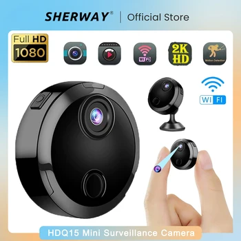 SHERWAY HDQ15, мини IP-камера HD Ночного видения, Камера Wi-Fi в помещении, Камера безопасности, камера удаленного просмотра, Поддержка воспроизведения видео, Видеозвонки