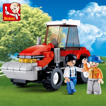Sluban Building Block Toys Городская сцена B0556 фермерский трактор 103 шт. кирпичи Earth Rooter Совместимы с ведущими брендами