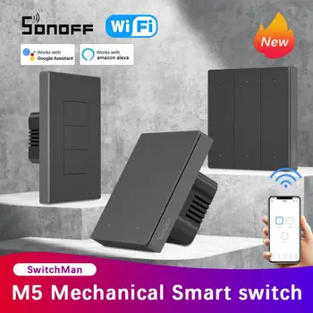 SONOFF M5 SwitchMan WiFi Smart Switch США/ЕС 1/2/3 Банды Кнопочный Умный Настенный Выключатель Умный Дом Для eWeLink Alexa Google Home