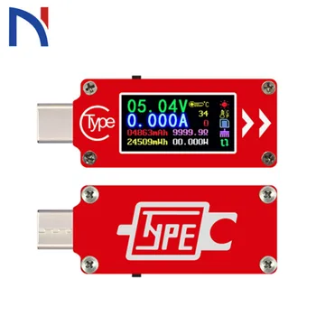 TC64 Тип-C Вольтметр Амперметр Красного цвета ЖК-дисплей USB Измеритель напряжения тока Тестер мультиметр батарея PD зарядка Power bank USB Тестер