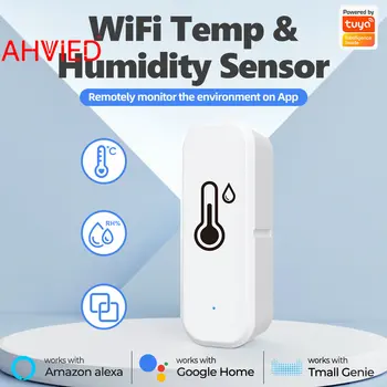 Tuya Smart Life ZigBee/WiFi Датчик Температуры И Влажности Умный Дом Датчики Температуры Работает с Alexa Google Assistant Genie