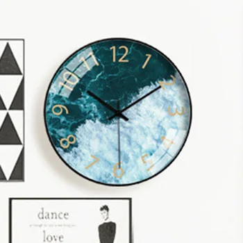Ubaro Sea Art Кварцевые Настенные Часы С Большим Зеркальным Циферблатом Для Украшения Гостиной Спальни Современный Механизм Room Decorarion ZY50GZ