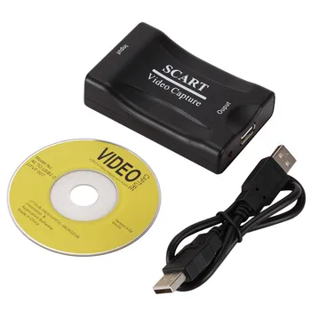 USB 2.0 Карта видеозахвата 1080P Scart Игровая приставка для записи прямой трансляции домашнего офиса DVD-граббер Подключи и играй