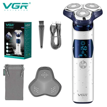 VGR Razor Профессиональный станок для бритья, перезаряжаемый Триммер для бороды, Водонепроницаемый Триммер для волос, Электробритва для мужчин V-328
