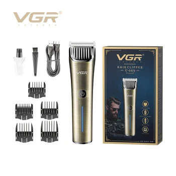 VGR Триммер для волос Регулируемая Машинка Для Стрижки Волос Беспроводная Машинка Для Стрижки Волос Профессиональный Парикмахерский Металлический Триммер для Мужчин V-669