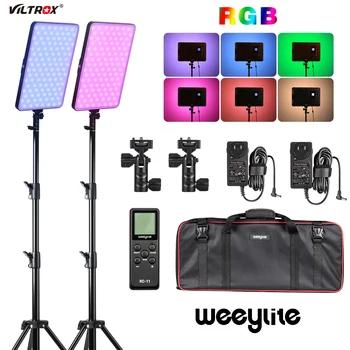Viltrox weeylite sprite40 2шт Комплект RGB видеосветки Светодиодная панель Видеосветка 2,4 G Беспроводной пульт дистанционного управления для освещения камеры Полноцветный выход