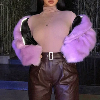 Wepbel Модная Свободная куртка в стиле хип-хоп, пальто, меховая шуба, куртка из лисьего меха, Искусственная Меховая термальная верхняя одежда с длинным рукавом, сохраняющая тепло