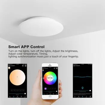 WiFi Умный светодиодный потолочный Светильник 28 Вт RGB + CCT светодиодный потолочный светильник, совместимый с Bluetooth, Голосовое управление Работает с Alexa Google Home