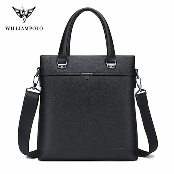 WilliamPOLO, роскошные брендовые мужские сумки через плечо, Высококачественная сумка-тоут, Модная сумка-мессенджер для делового человека, сумка из натуральной кожи