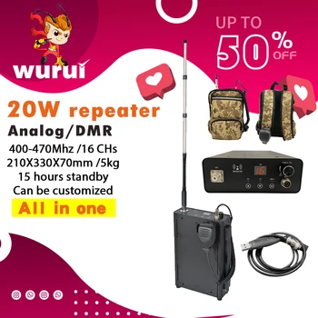 Wurui B2 ретранслятор DMR Рюкзак ретрансляционная станция 20 Вт цифровая мобильная портативная рация двухстороннее радио радиолюбители ham UHF профессиональный портативный