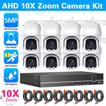 XMEYE AHD Dome Camera system 8CH AHD DVR kit 5MP 10X Zoom PTZ Комплект камер Безопасности H.265 CCTV Комплект Системы видеонаблюдения 4CH