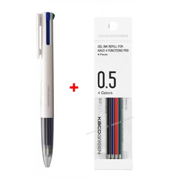 YouPin KACO EASY 4-функциональная ручка Многофункциональные ручки KACOGREEN 0,5 мм с заправкой Черный Синий Красный Зеленый с заправкой Гелевая ручка для офиса