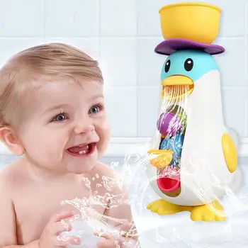 Z30 2021Baby Игрушка для ванны Милый мультяшный пингвин-Кит, детская игрушка для душа, бассейн, Цепочка для плавания, заводные игрушки для ванны