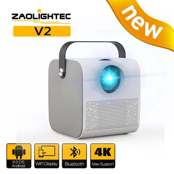 ZAOLIGTEC V2 Портативный Мини Светодиодный Умный Android Wifi Видеопроектор для домашнего Кинотеатра Full HD Max 1080P 4k Cinema Smartphone