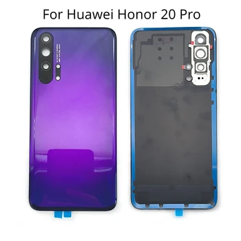 абсолютно новый для Huawei Honor 20 Pro YAL-AL10 YAL-L41 Задняя крышка батарейного отсека из закаленного стекла, корпус двери + крышка вспышки + объектив камеры