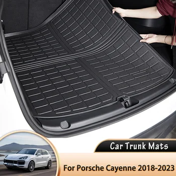 Автомобильный Коврик для заднего багажника, Водонепроницаемый Защитный вкладыш, Лоток для багажника, Коврики, Аксессуары для автомобиля-стайлинг для Porsche Cayenne 9YA 2018 ~ 2023
