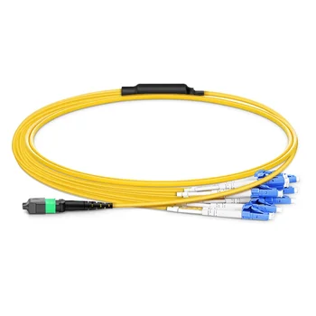 Адаптация для MTP®-16 APC (женский) к 8 LC UPC дуплексный OS2 одномодовый стандартный кабель IL Breakout, 16 волокон, объем (OFNP), для 800G
