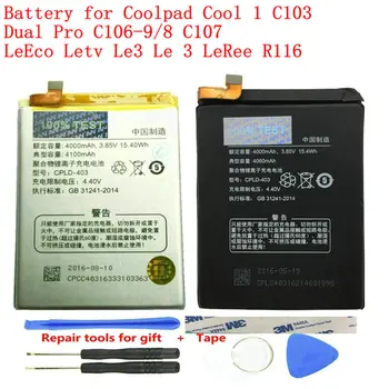 Аккумулятор для Coolpad Cool 1 C103 Dual Pro C106-9/8 C107 LeEco Letv Le3 Le 3 LeRee R116 Перезаряжаемые Литиевые Батареи 4000 мАч
