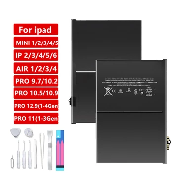 Аккумулятор Для iPad Mini 4 3 2 1 5 6 Air Air2 Pro 9,7 10,5 12,9 дюймов Оригинальный литий-ионный Полимерный Планшет Bateria A1474 A1547 A1798
