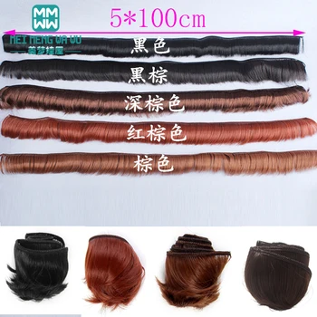 аксессуары для кукол 5 см * 100 см Черный/коричневый/молочно-золотой парик/волосы для куклы 1/3 1/4 BJD/SD diy
