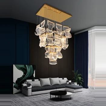 Алюминиевая Акриловая Золотая художественная бумага, Дизайнерский подвесной светильник Lustre, Подвесной светильник Lampen, подвесной светильник для столовой