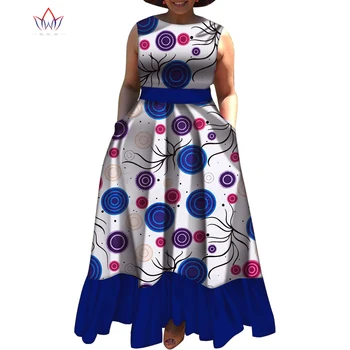 Африканские платья для женщин, Новое Поступление, Лето, Большие Размеры, Длинная Африканская Одежда, Vestido, Платья с глубоким круглым вырезом для Вечеринки, WY5252
