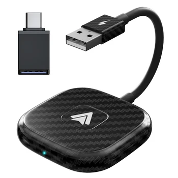Беспроводной Автомобильный USB C Ключ WIFI 2,4 ГГц 5 ГГц для Apple/Android Bluetooth 5,0 из Углеродного Волокна Беспроводной адаптер CarPlay Приемник