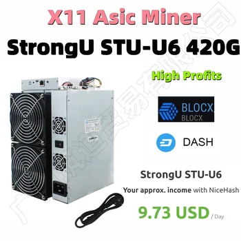 В наличии BLOCX DASH Coin X11 Miner StrongU STU-U6 420G Asic майнер с блоком питания лучше, чем Antminer D5 D7 Baikal G28 X7