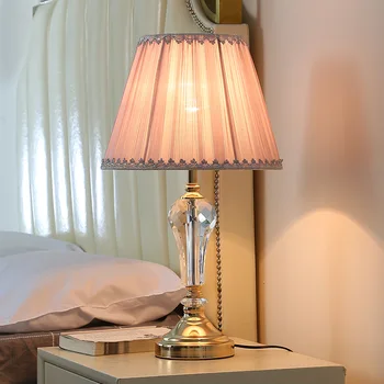 В наличии Европейская Модная Хрустальная Настольная Лампа Романтическая Теплая Креативная Гостиная Прикроватный Светильник для Спальни