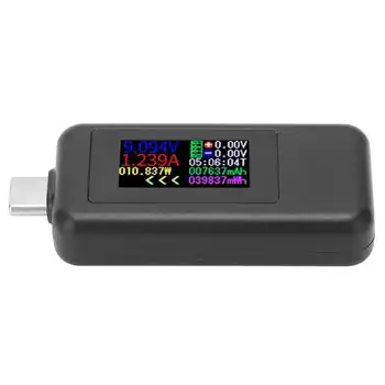 Вольтметр USB C Тестер Мощности Напряжение Ток 2 в 1 Метр Вольтметр Амперметр Цветной Экран DC4-30V Детектор напряжения