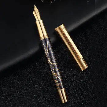 Высококачественная авторучка hongdian 1868 изысканная ретро-серия huanghe river чернильные ручки EF F nib школьные канцелярские принадлежности подарочная ручка 35 # nib