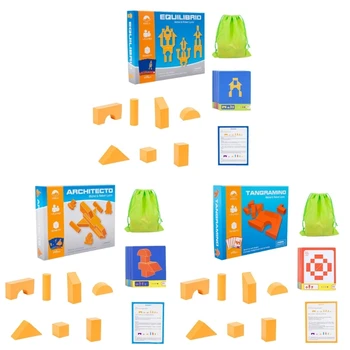 Деревянные Кубики Цветная Сортировочная игрушка для Укладки Строительных блоков дошкольного возраста 69HE