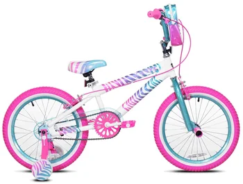 Детский велосипед для девочки 18 дюймов, белый
