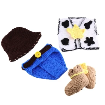 Детский ковбойский костюм, шорты и шляпа, фотоодежда, подарок для душа новорожденным
