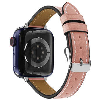 Для Apple watch se 40 мм 38 мм женский ремешок тонкий кожаный ремешок для iwatch se 6 5 4 3 44 мм 42 мм ремешки для девочек тонкий браслет ремешок для часов