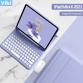 Для iPad Mini 6 2021 8,3-дюймовый чехол с клавиатурой Магнитная крышка для iPad Mini 4 5 Складной Умный Кожаный чехол Беспроводная клавиатура