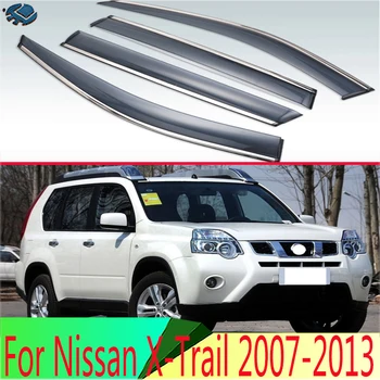 Для Nissan X-Trail 2007-2013 Второго поколения (T31) Пластиковый Внешний Козырек Вентиляционные Шторки Защита От Солнца и Дождя Дефлектор