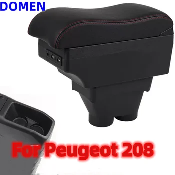 Для Peugeot 208 подлокотник коробка 208 подлокотник коробка специальный ящик для хранения подлокотник модифицированная USB зарядка пепельница многофункциональная 2012-2018