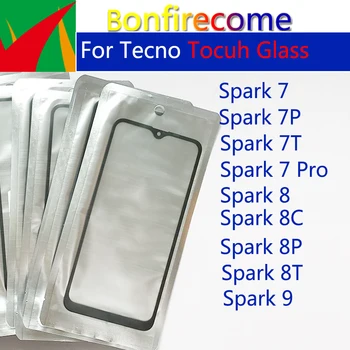 Для Tecno Spark 9 8 7 Pro 7T 7P 8C 8T 8P ЖК-дисплей с сенсорным экраном Спереди, Стекло Объектива С Заменой клея OCA