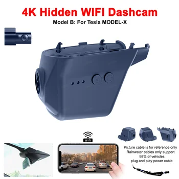 Для Tesla MODEL-X Передняя и задняя камера 4K Dash Cam для автомобильной камеры-Рекордера Dashcam WIFI Автомобильный видеорегистратор записывающие устройства Аксессуары