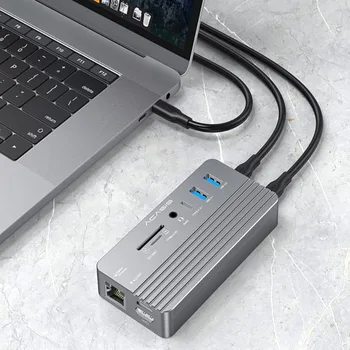 Док-станция 10-В-1 USB Type C 3.1-концентратор с поддержкой HDMI RJ45 Lan NVME acasis usb-концентратор ssd для Mac Pro USB-разветвитель